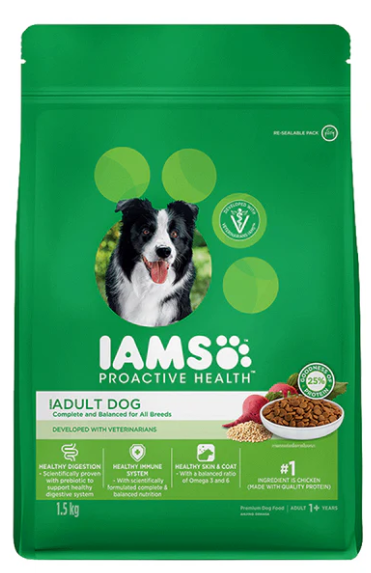 IAMS Adult All Breed Chicken Dry Dog Food 1.5kg